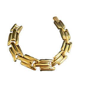 Vintage Napier Link Bracelet Gold Tone Link Panel Modern Style 7 1/4" Long